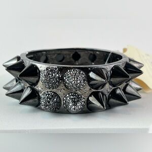 Black Grey Goth Biker Jewelry/ Bracelet for Women Men Teen Punk Rockers Alloy